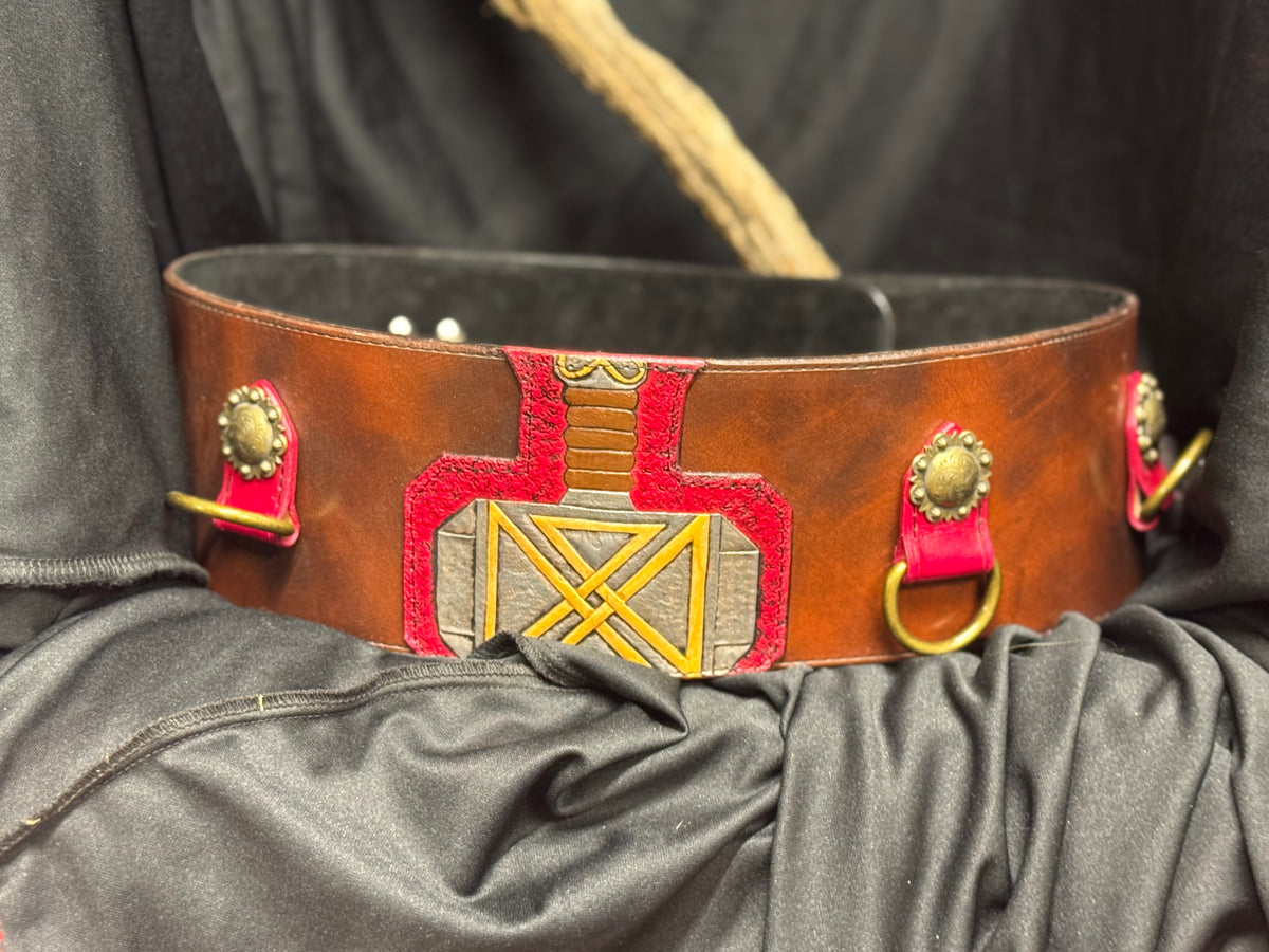 Red War Belt Thor and Goats 35-39 inch