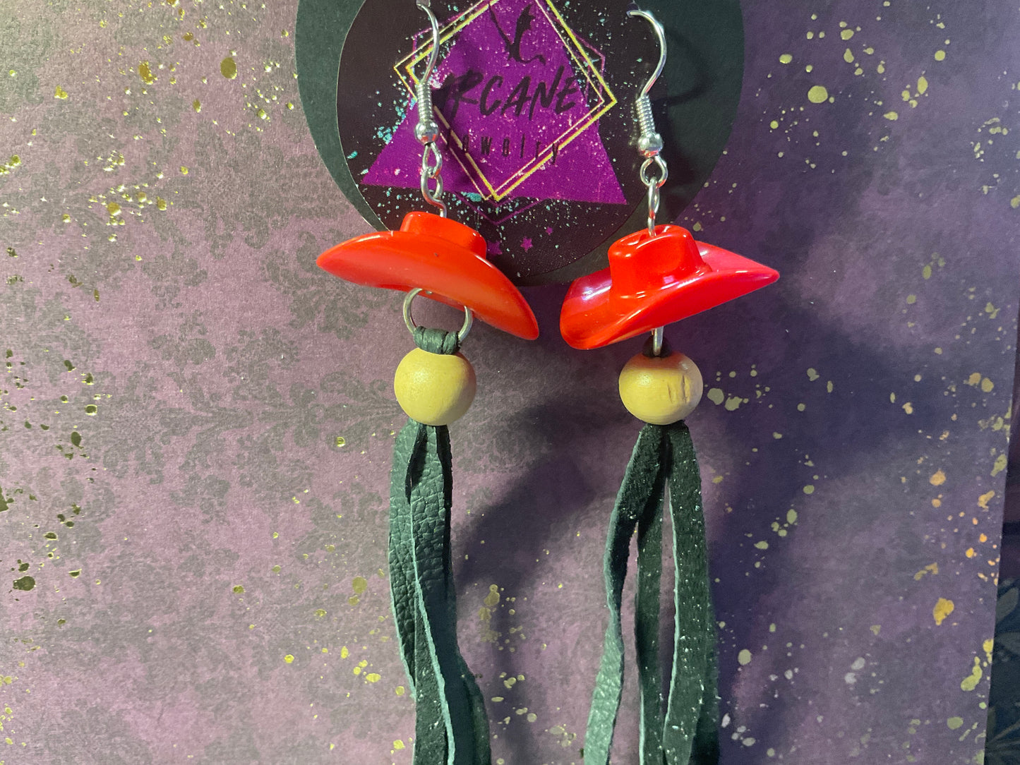 Red Cowboy Hat Dangles