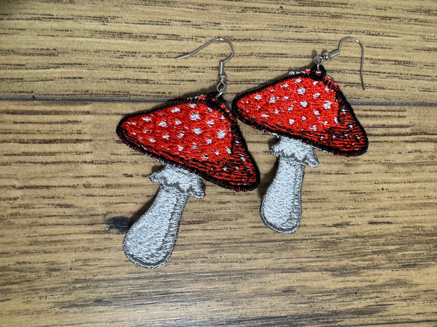Mushroom Embroidered Earrings