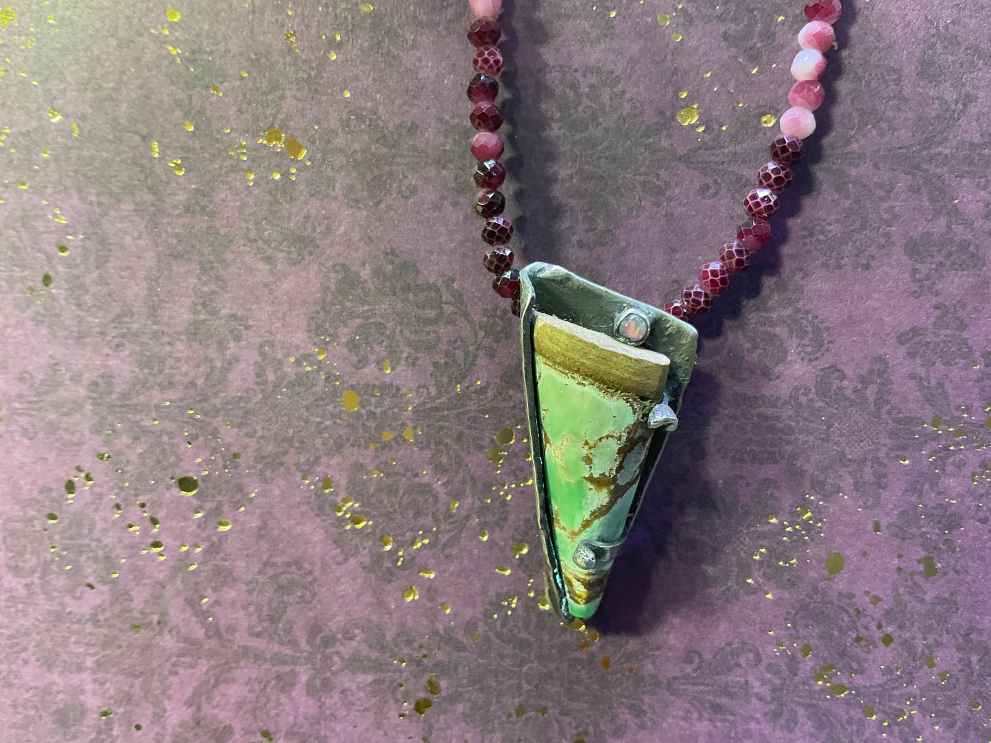 Chrysophase Sterling Silver Necklace