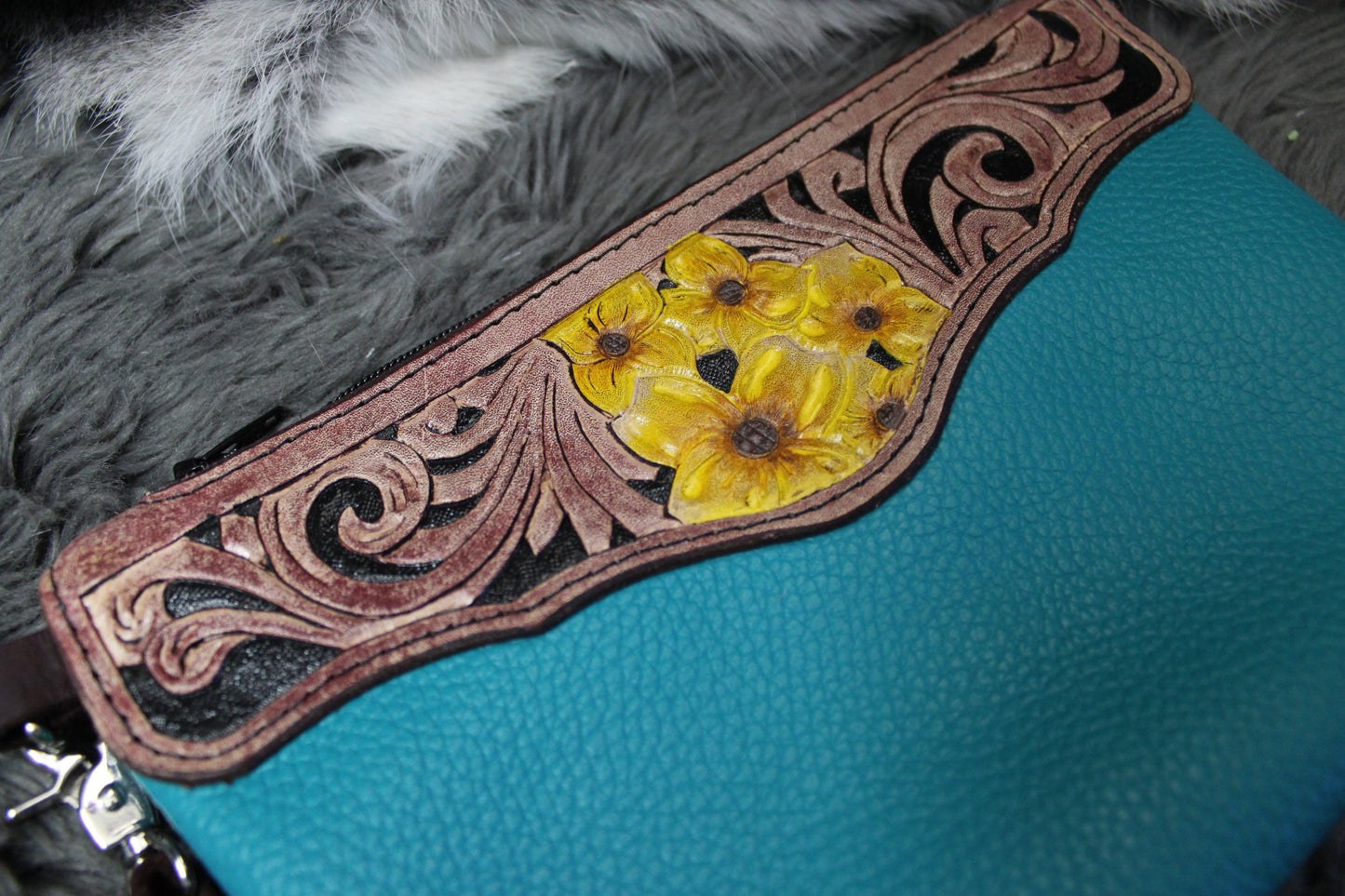 Leather Wristlet Tooled