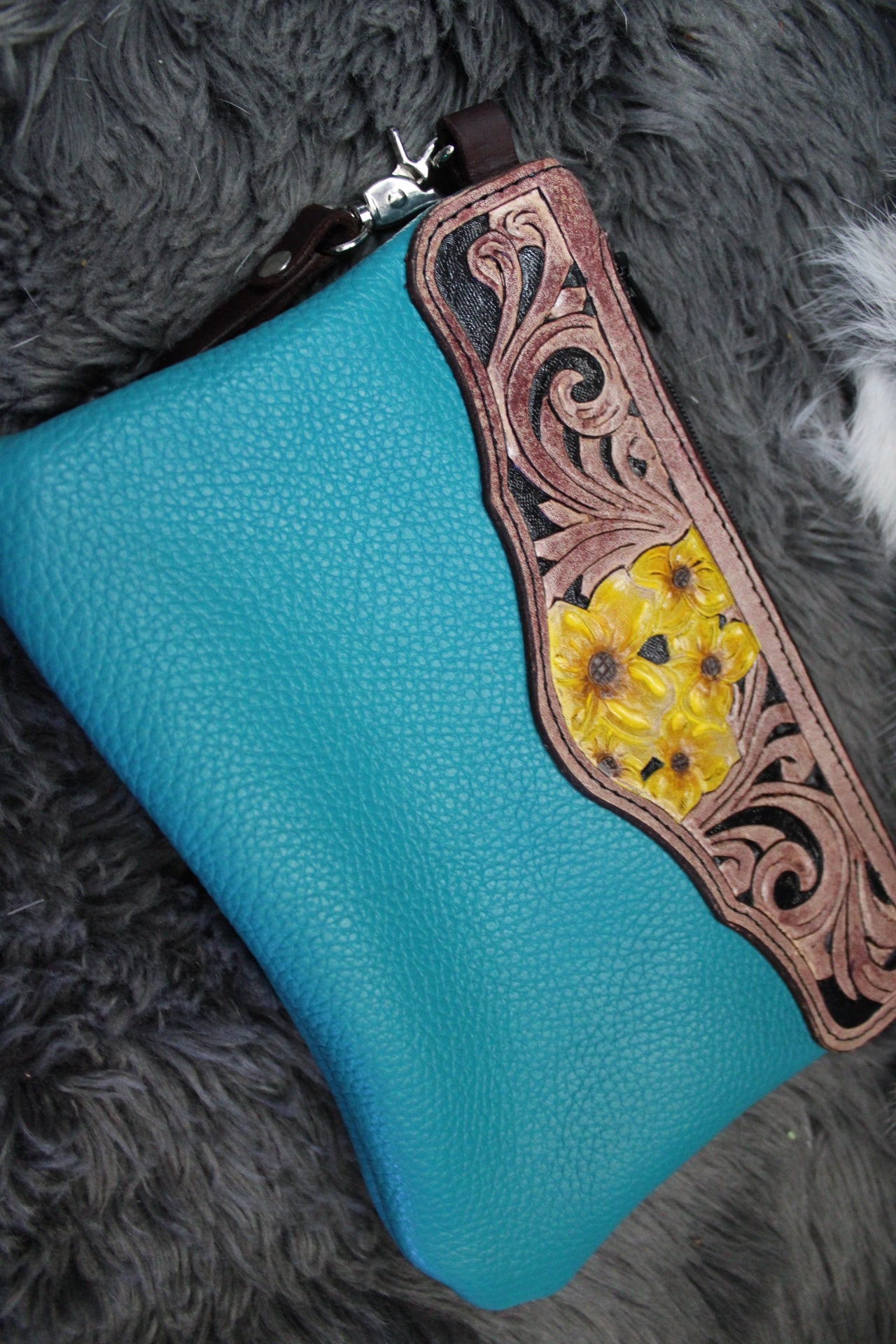 Leather Wristlet Tooled