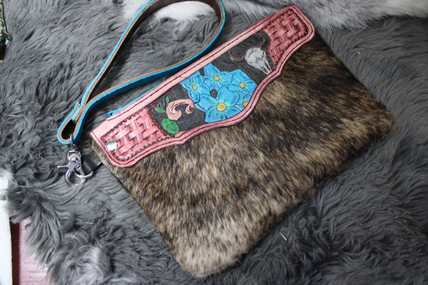 Leather Wristlet Tooled