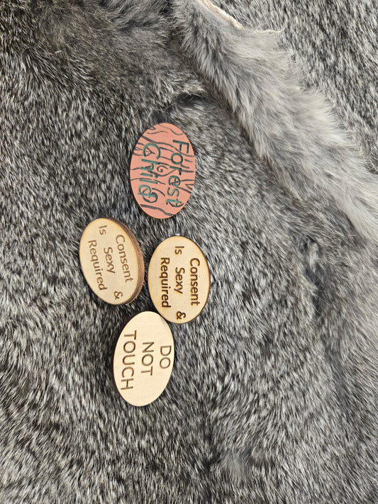 Wood Buttons/ Pins