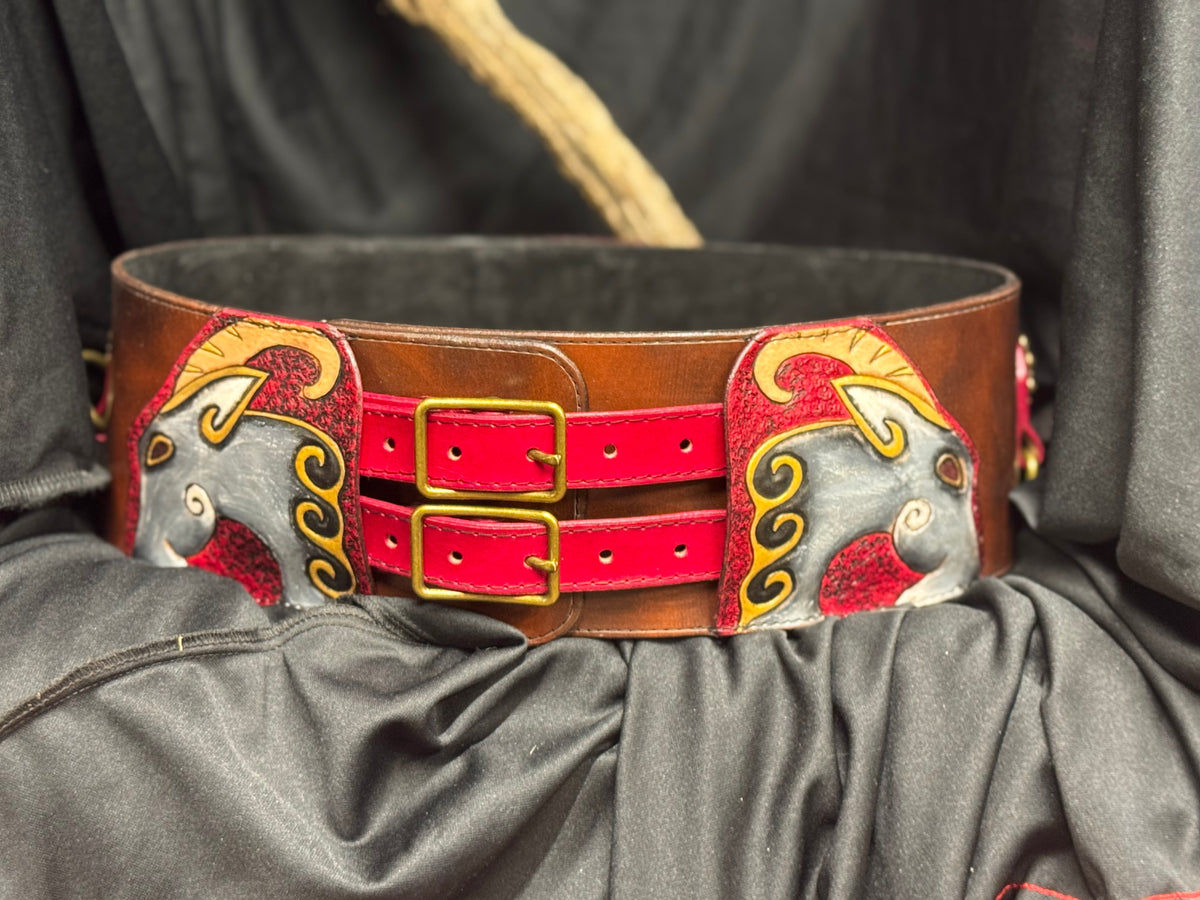 Red War Belt Thor and Goats 35-39 inch