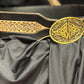 3 inch tooled belt black 39-46 inch