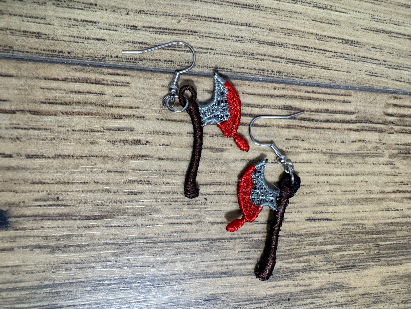 Axe Embroidered Earrings