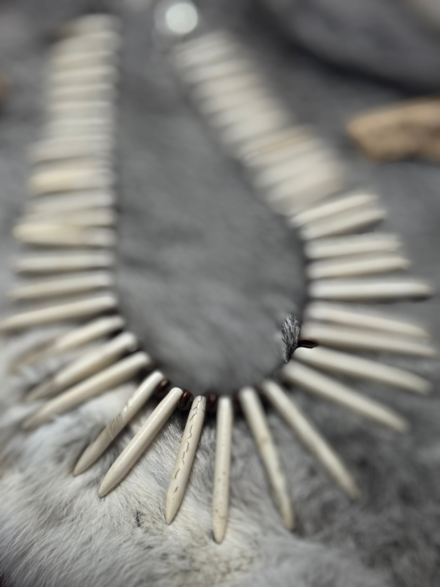 Spiked Stone and Wood Necklace