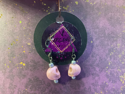 Pink Skull Earrings