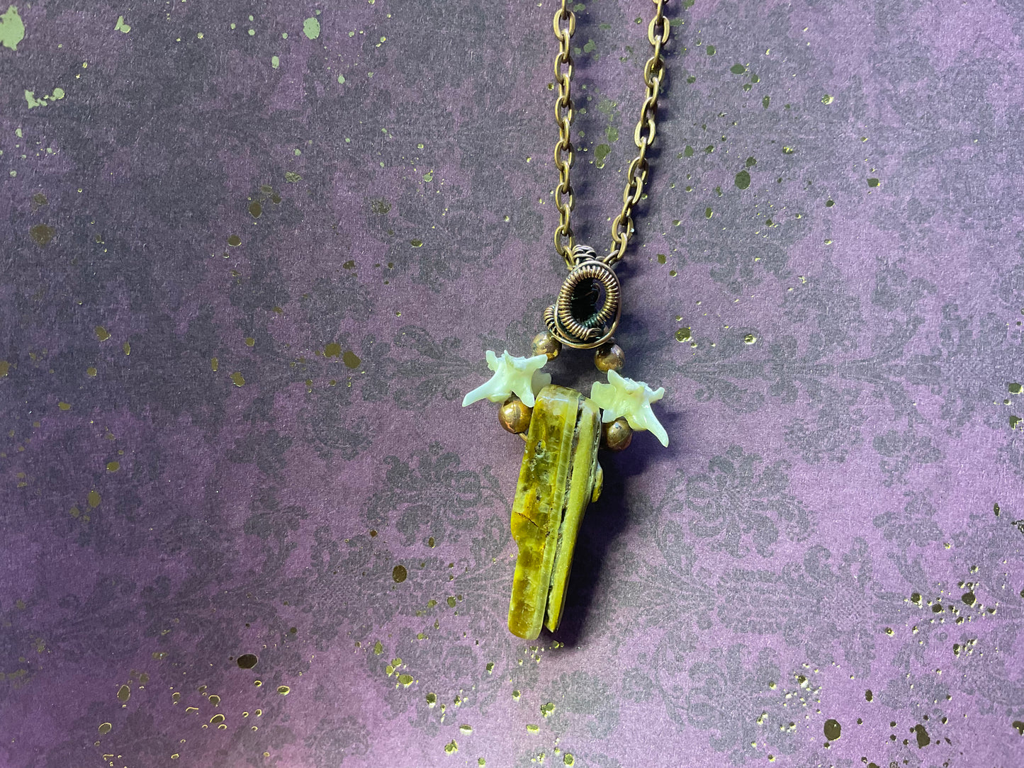 Petrified Wood and Snake Vertebrae Necklace