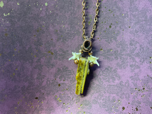 Petrified Wood and Snake Vertebrae Necklace