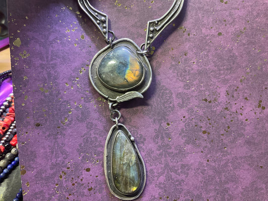 Double Labradorite Valkyrie Style Sterling Silver
