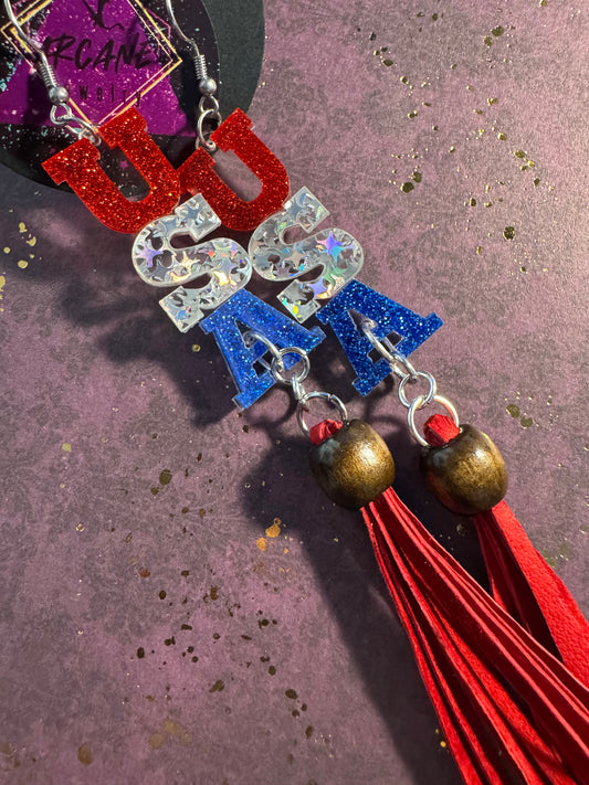 USA Tassle Earrings