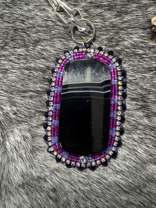 Purple Agate Beaded Necklace