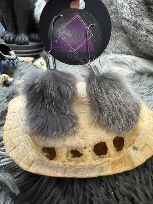 Rabbit Fur Earrings