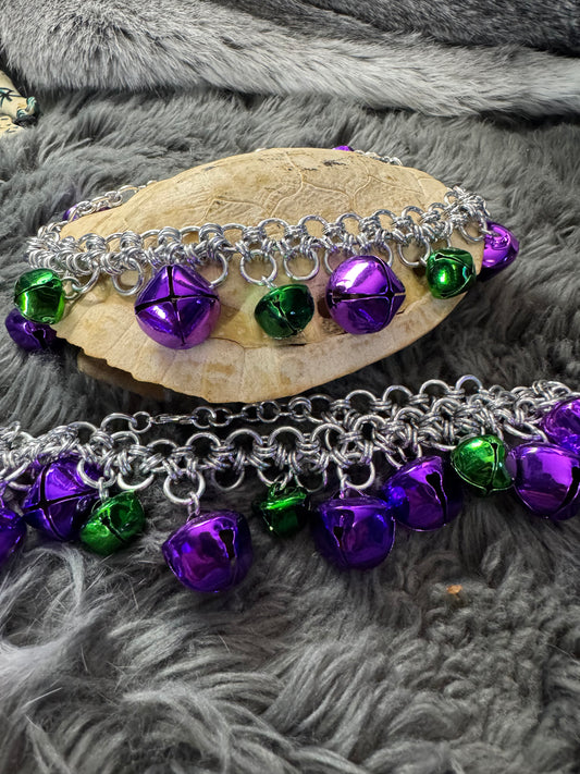 Purple and Green Boot Bells
