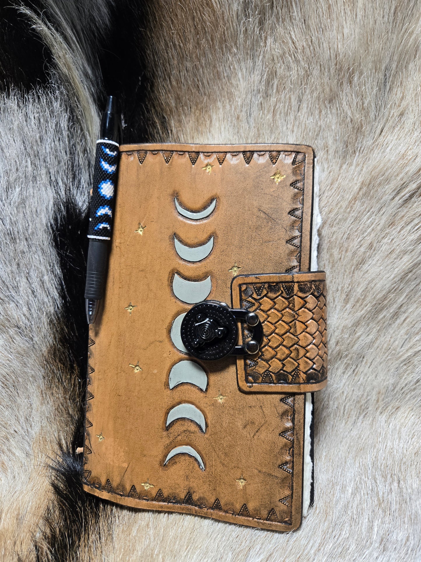 NoteBooks with Beaded pen sleeve